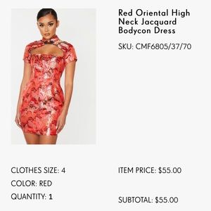 NWT PrettyLittleThing Jacquard Dress